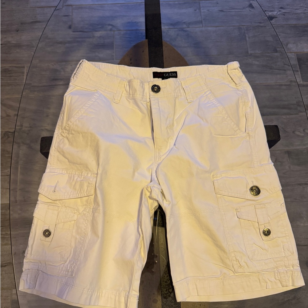 GUESS Men's White Cargo Shorts